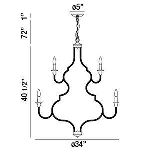 Eurofase Lighting Corda 34" 12-Light Dimmable Incandescent Round Oil Rubbed Bronze Taper Candle Chandelier