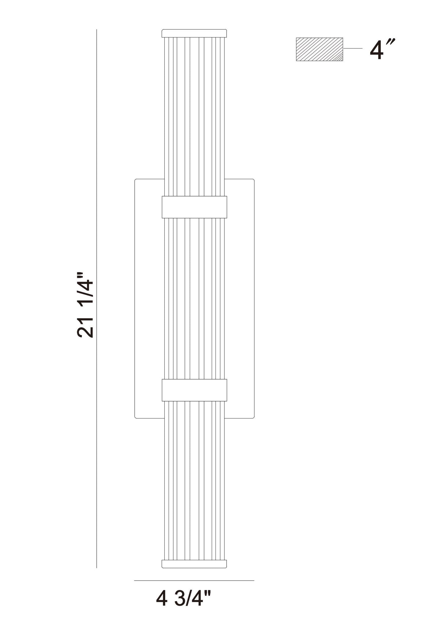 Eurofase Lighting Fayton 21" 1-Light Integrated LED Clear Glass Shade Matte Gold Outdoor Wall Sconce