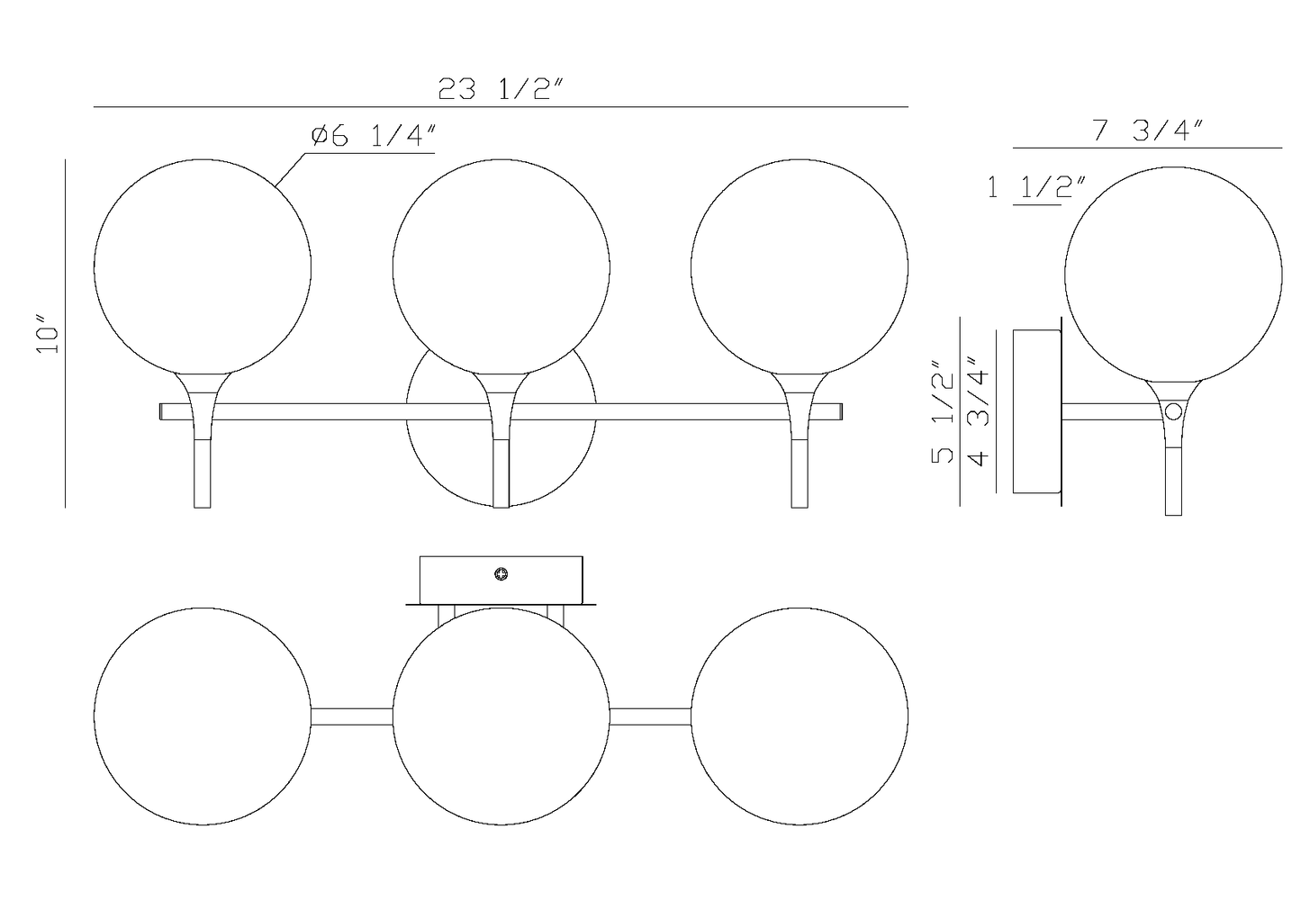 Eurofase Lighting Iissa 24" 3-Light Integrated LED Clear Glass Shade Matte Black Steel Vanity Light