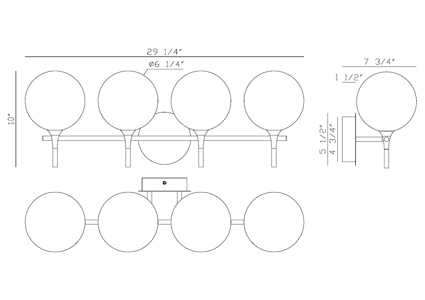 Eurofase Lighting Iissa 30" 4-Light Integrated LED Clear Glass Shade Matte Black Steel Vanity Light