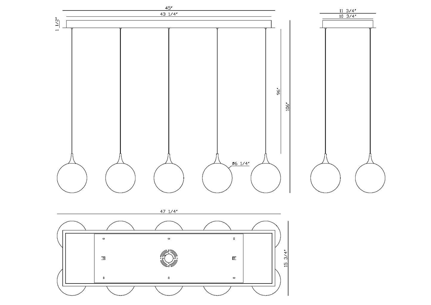Eurofase Lighting Iissa 47" 10-Light Integrated LED Amber Glass Shade Gold and Black Steel Multi-Drop Chandelier