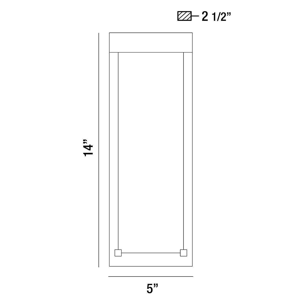 Eurofase Lighting Kabo 14" 1-Light Integrated LED Clear Glass Shade Matte Silver Outdoor Wall Sconce