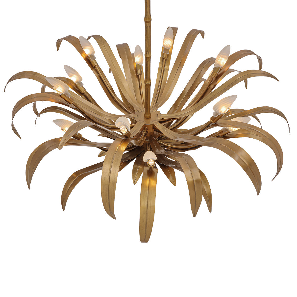 Eurofase Lighting Kagra 42" 12-Light Antique Brass Chandelier