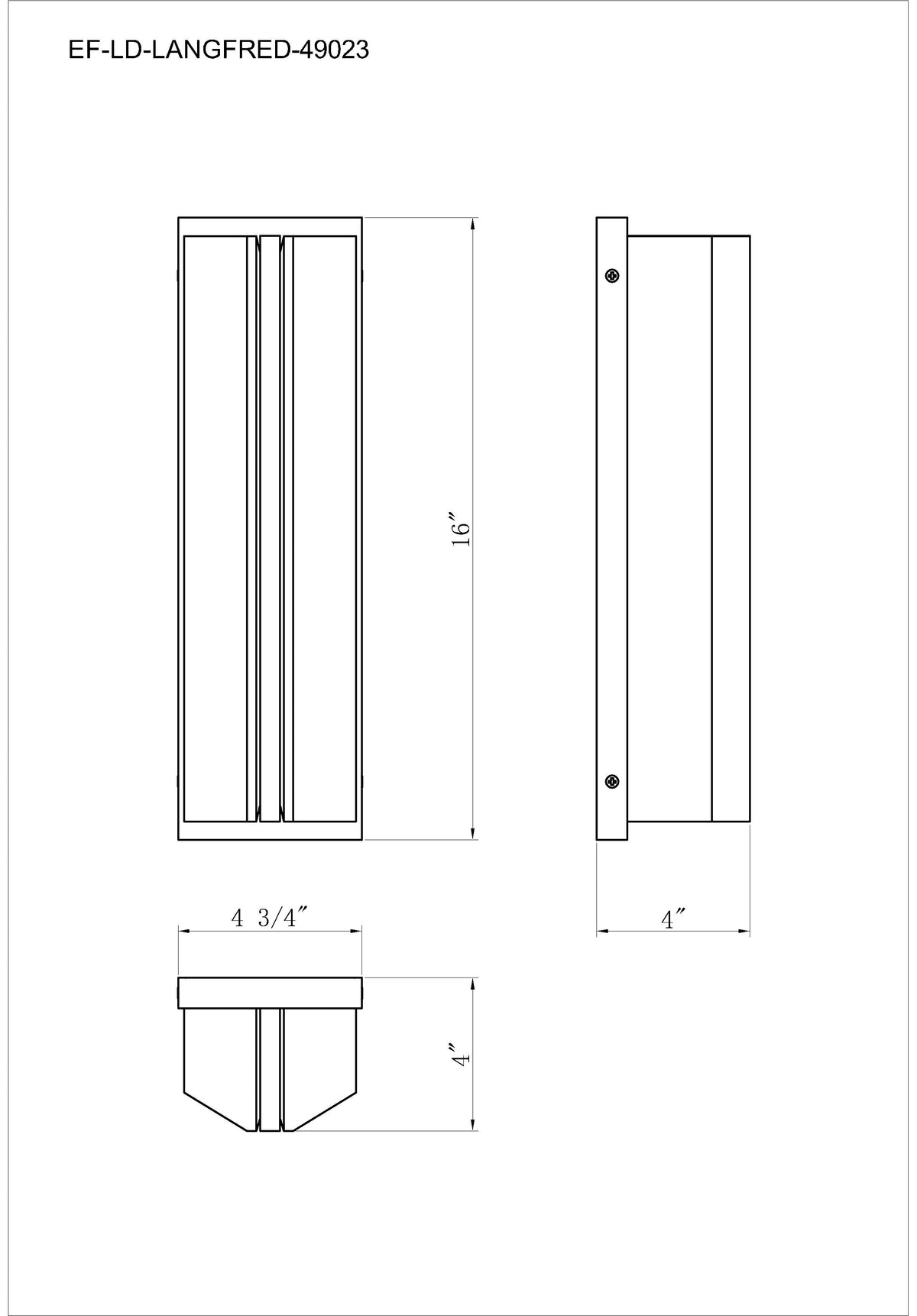 Eurofase Lighting Langferd 16" 1-Light Integrated LED Glass Shade Gold Steel Outdoor Wall Sconce