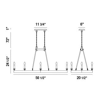 Eurofase Lighting Leyton 51" 8-light Bare Bulb Incandescent Polished Nickel Oval Chandelier
