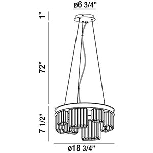 Eurofase Lighting Lumino 19" 8-Light Chrome Dimmable Halogen Metal Round Chandelier With Clear Crystal Accents