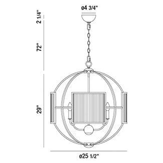 Eurofase Lighting Manilow 26" 8-light Incandescent Polished Nickel Round Chandelier With Clear Ripple Glass Shades