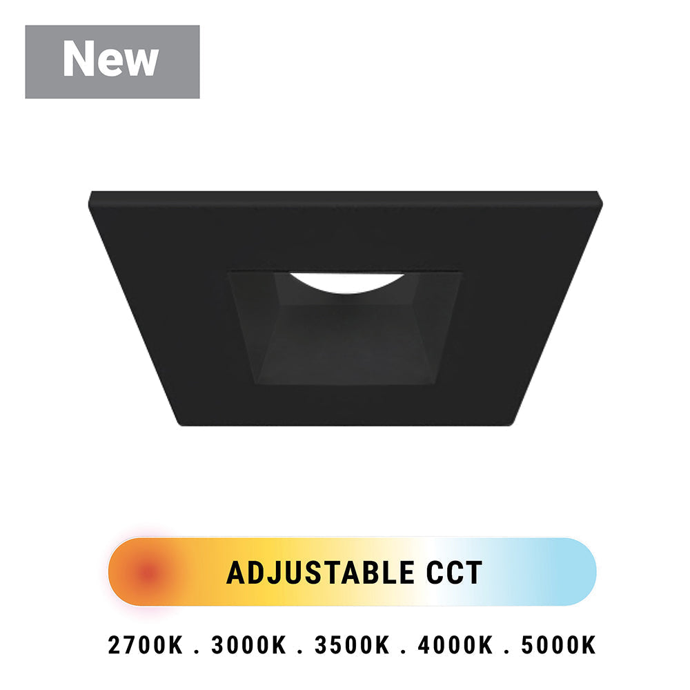 Eurofase Lighting Midway 2" Black High Output Square Integrated LED Fixed Aluminum Recessed Light