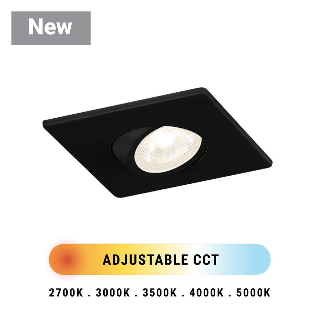 Eurofase Lighting Midway 3" Black Mini Square Gimbal Integrated LED Aluminum Recessed Light