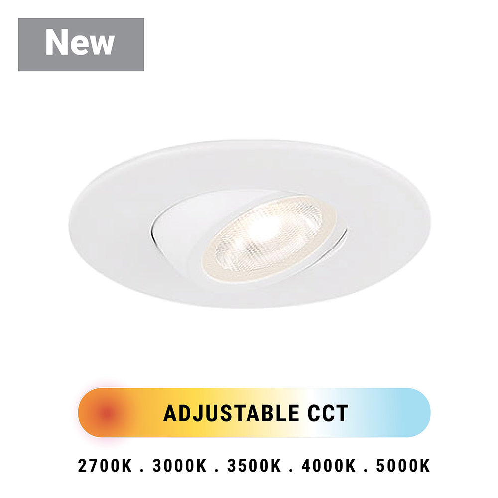 Eurofase Lighting Midway 3" White Mini Round Gimbal Integrated LED Aluminum Recessed Light