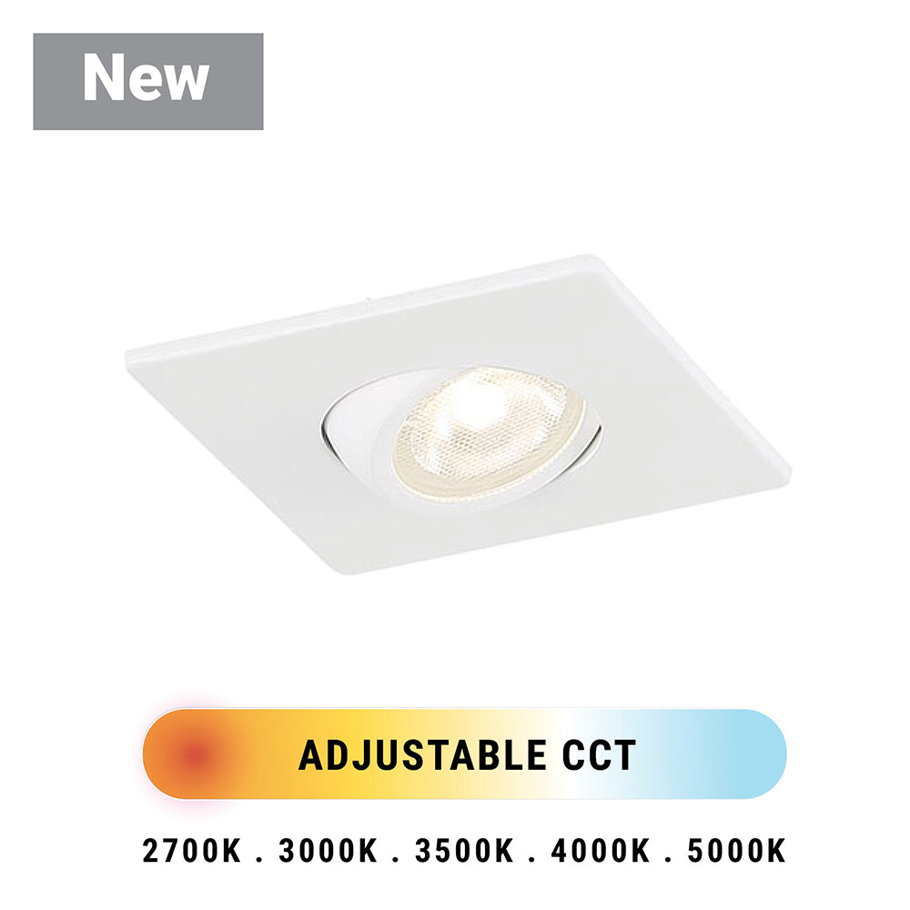 Eurofase Lighting Midway 3" White Mini Square Gimbal Integrated LED Aluminum Recessed Light