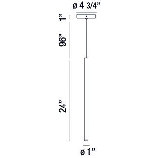 Eurofase Lighting Navada 24" LED White Metal Tube Pendant Light