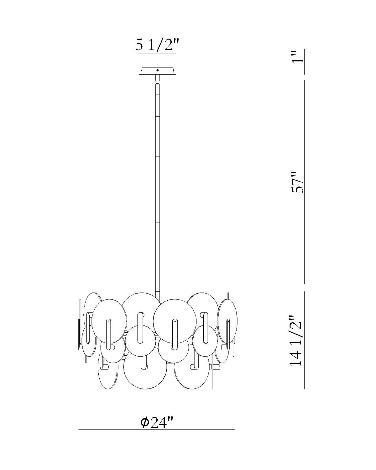 Eurofase Lighting Nuvola 24" 2-Light Integrated LED White Glass Shade Gold Chandelier