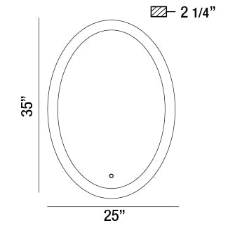 Eurofase Lighting Odessa 25" x 35" Oval Mirror With Edge-Lit Integrated LED
