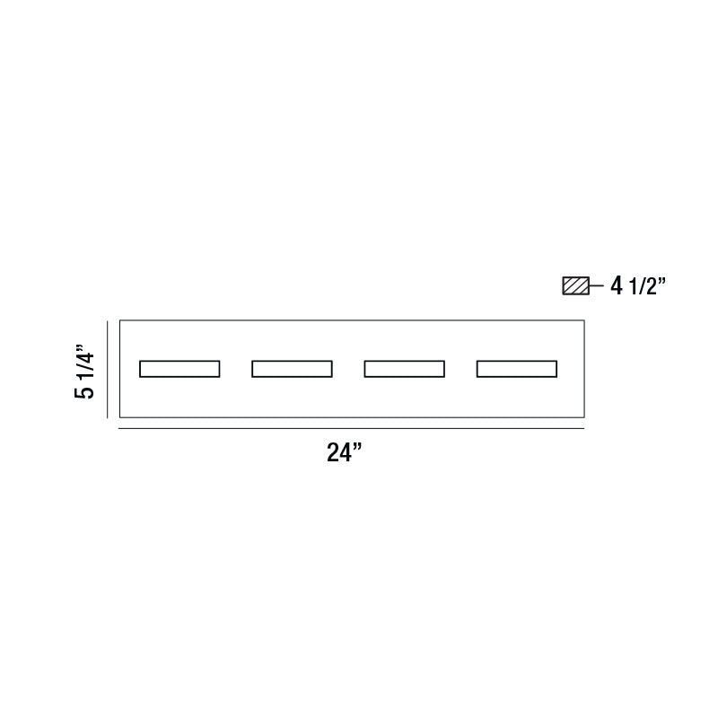 Eurofase Lighting Olson 24" 4-Light Dimmable Integrated LED Black Metal Bath Bar With Frosted Acrylic Shades