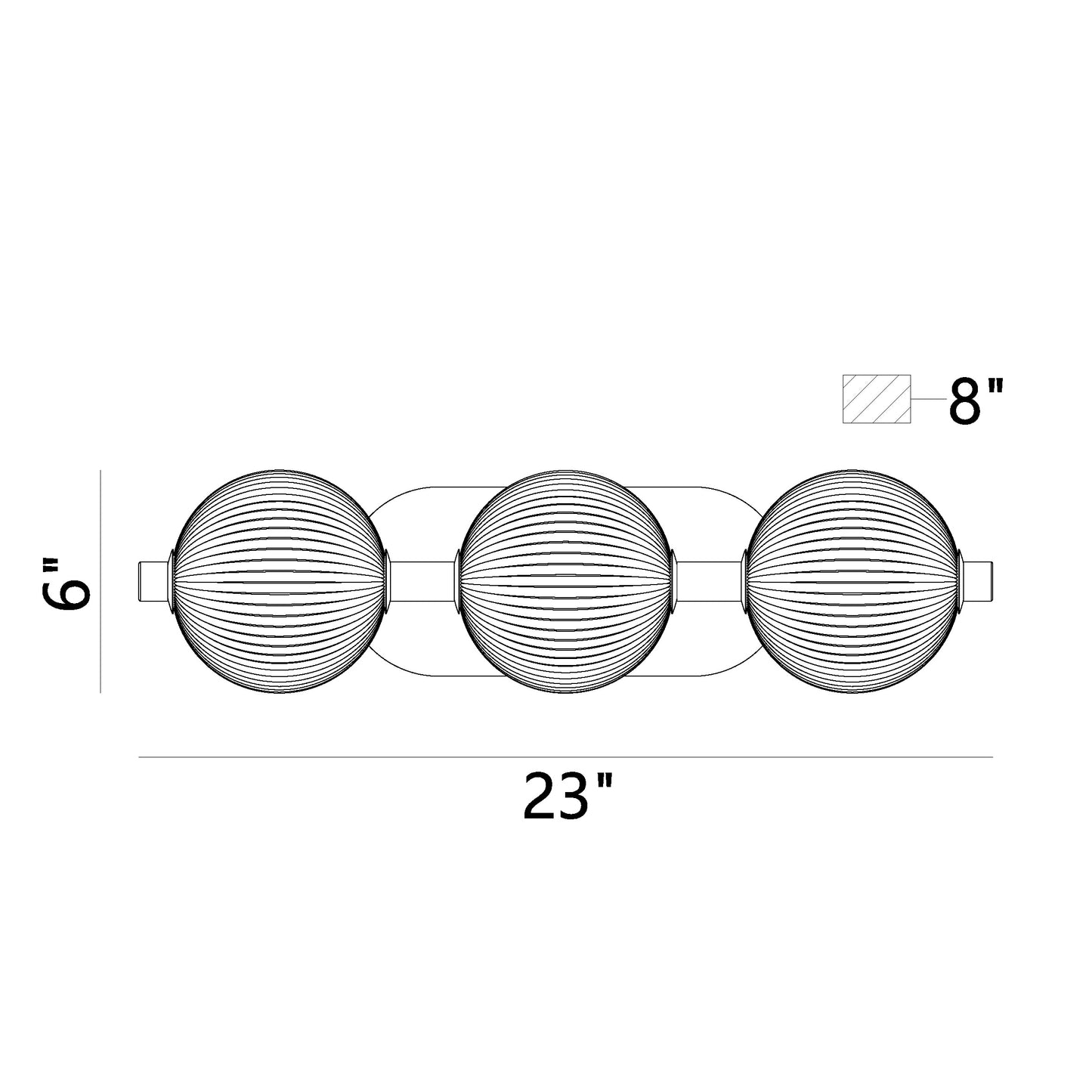 Eurofase Lighting Palmas 23" 3-Light Integrated LED Frosted Glass Shade Gold Vanity Light