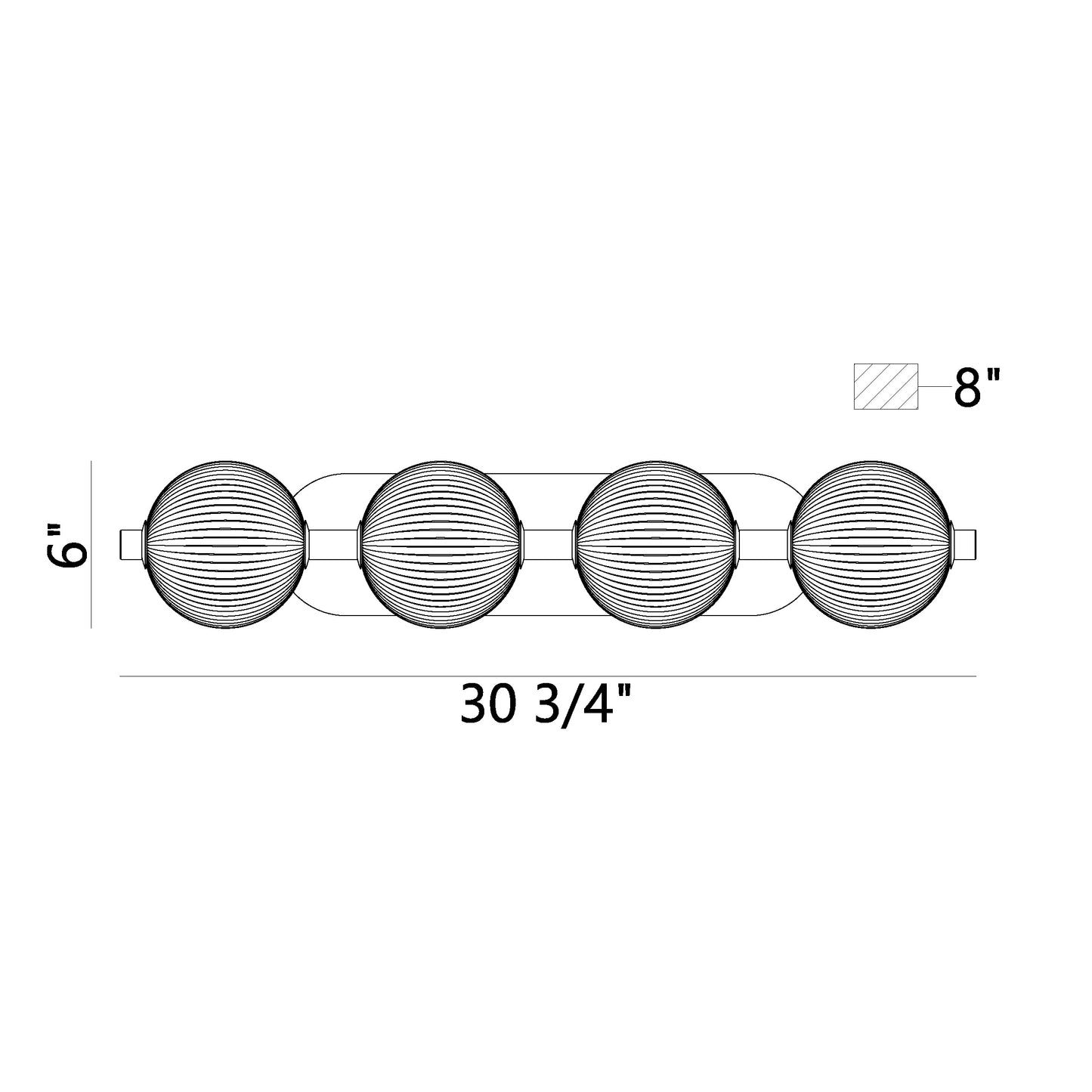 Eurofase Lighting Palmas 30" 4-Light Integrated LED Frosted Glass Shade Gold Vanity Light