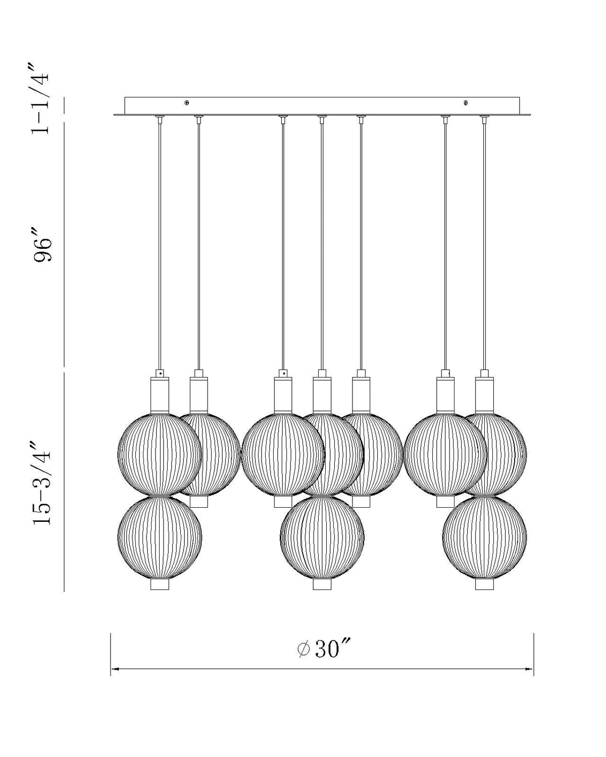 Eurofase Lighting Palmas 30" 7-Light Integrated LED Frosted Glass Shade Polished Nickel Chandelier