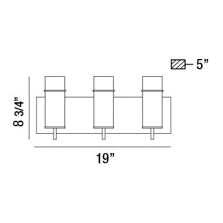 Eurofase Lighting Pista 19" 3-Light Dimmable Incandescent Bronze Bath Bar With Clear Glass Shades