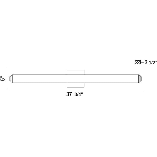 Eurofase Lighting Ray 38" Dimmable Aluminum Metal Vanity Light With White Acrylic Shade