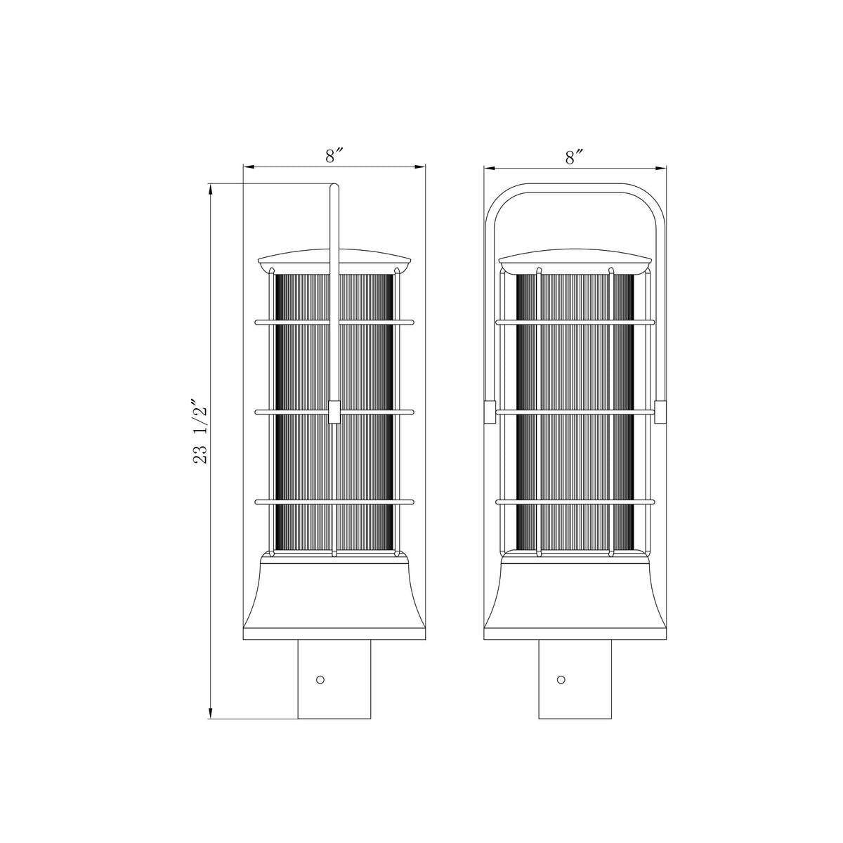 Eurofase Lighting Rivamar 23" 1-Light Clear Glass Shade Black and Gold Outdoor Post Mount Lighting