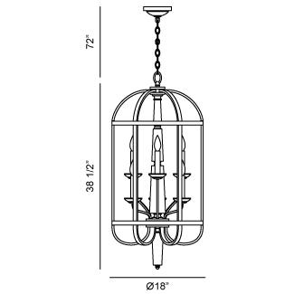 Eurofase Lighting Senze 18" 6-Light Chrome Cage Chandelier