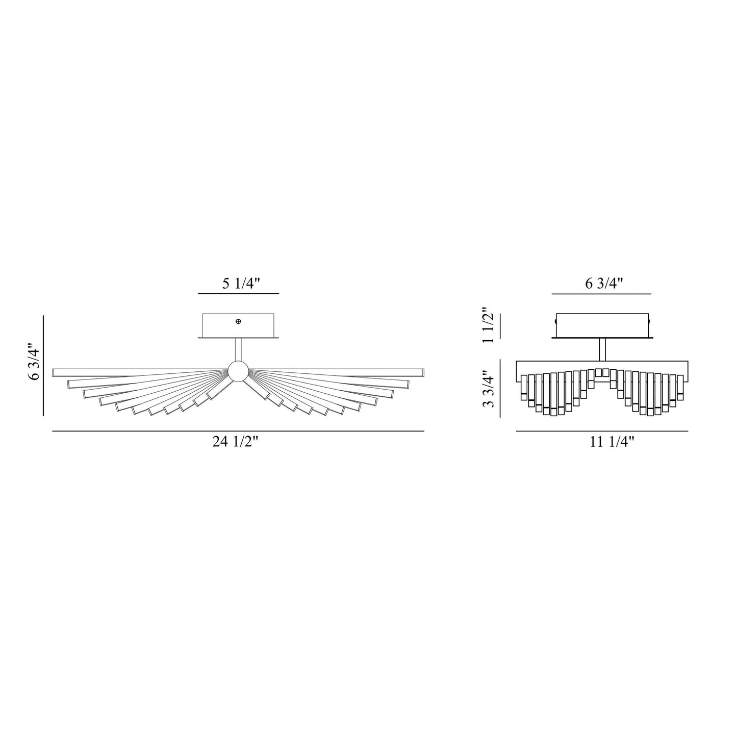 Eurofase Lighting Seraph 25" Dimmable Integrated LED Matte Black Flush Mount With Acrylic Shades