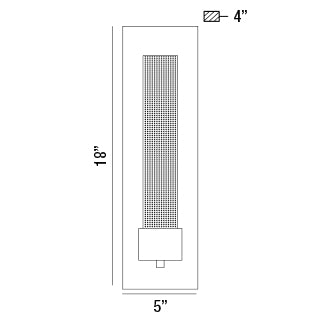 Eurofase Lighting Solato 5" Large Dimmable Integrated LED Black Outdoor Wall Sconce With Seeded Glass Shade