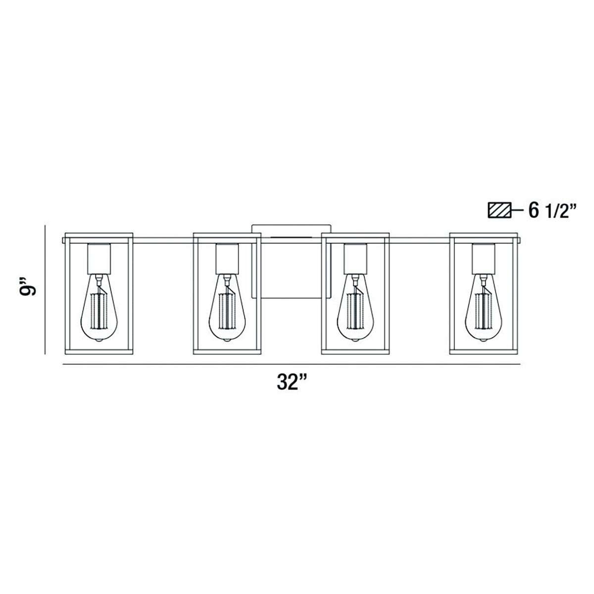 Eurofase Lighting Stafford 32" 4-Light Dimmable Incandescent Black/ Chrome Bath Bar Vanity Light