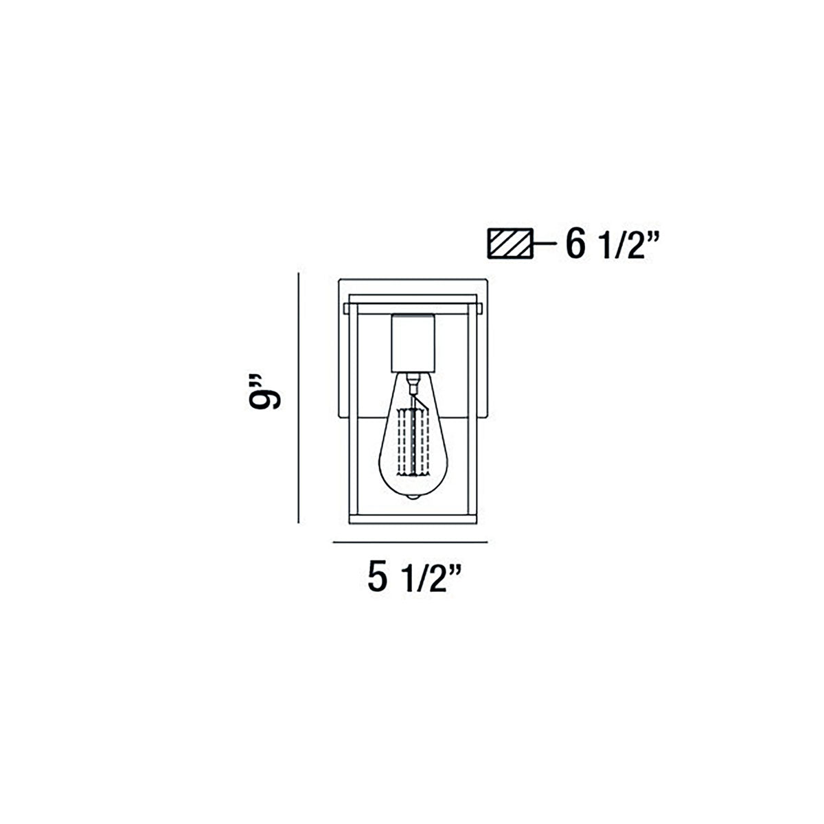 Eurofase Lighting Stafford 6" Dimmable Incandescent Black/ Chrome Wall Sconce