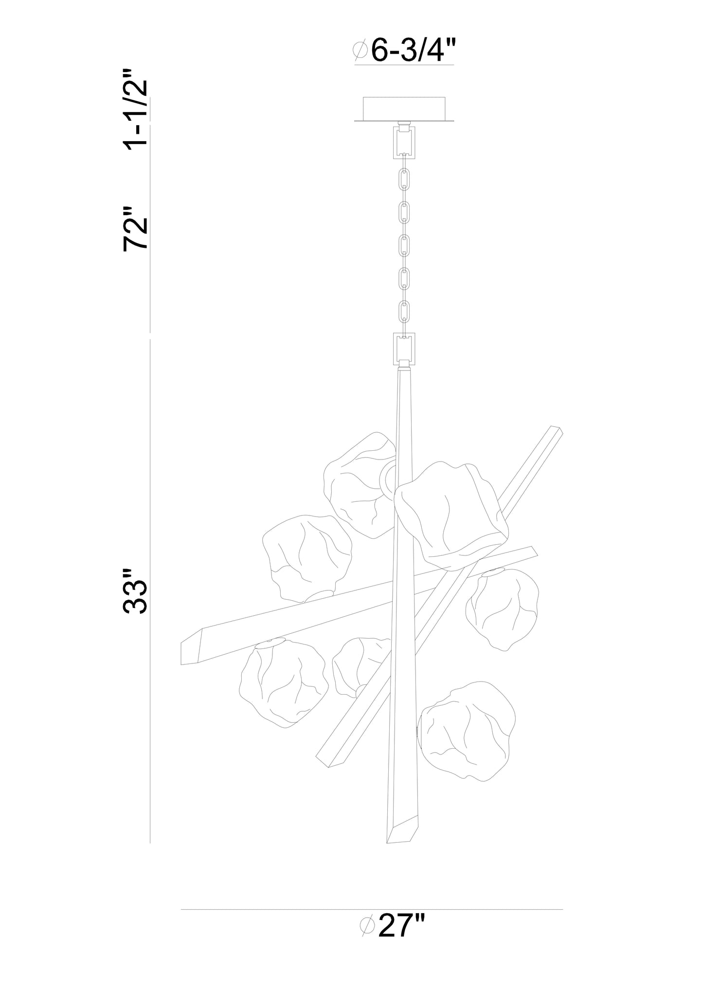 Eurofase Lighting Thorah 27" 7-Light Integrated LED Amber Glass Shade Matte Graphite Chandelier