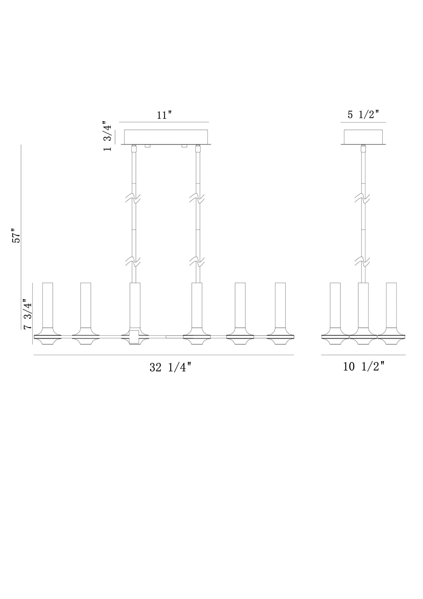Eurofase Lighting Torcia 31" 6-Light Dimmable Integrated LED Matte Black Chandelier