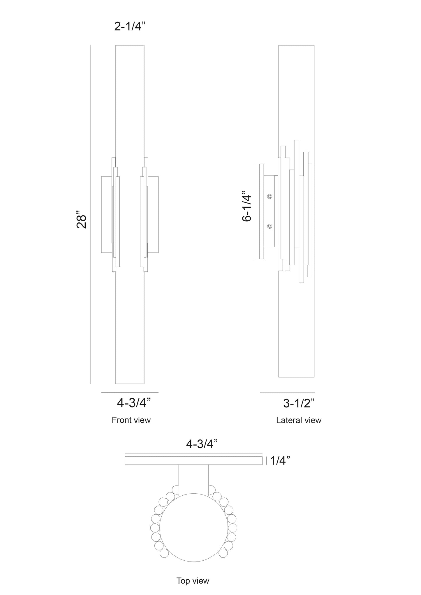 Eurofase Lighting Venna 28" 1-Light Integrated LED Alabaster Shade Urban Bronze Steel Wall Sconce