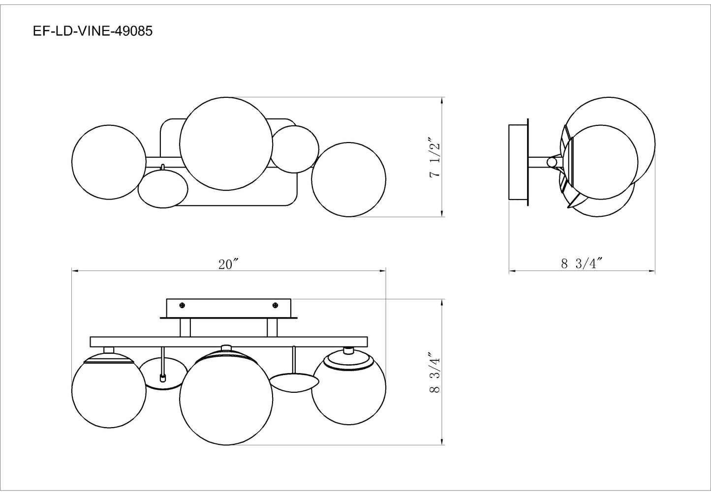 Eurofase Lighting Vine 20" 3-Light Integrated LED Glass Shade Gold Steel Vanity Light