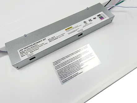 Falkor Industry SnapFit 2X4 Led Troffer Retrofit Kit 15/20/25/30/35 Watt Selectable - Smart 12v Sensor Base