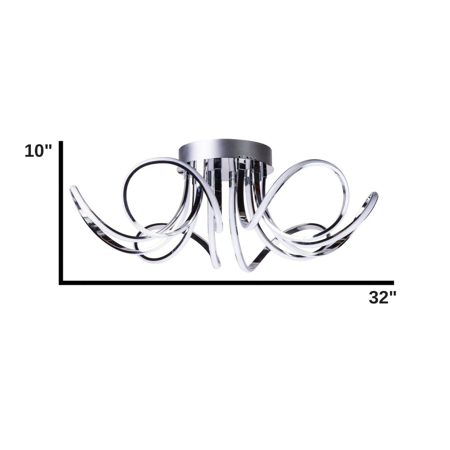 Finesse Decor 32" 6-Light Petal Flower LED Strip Flush Mount