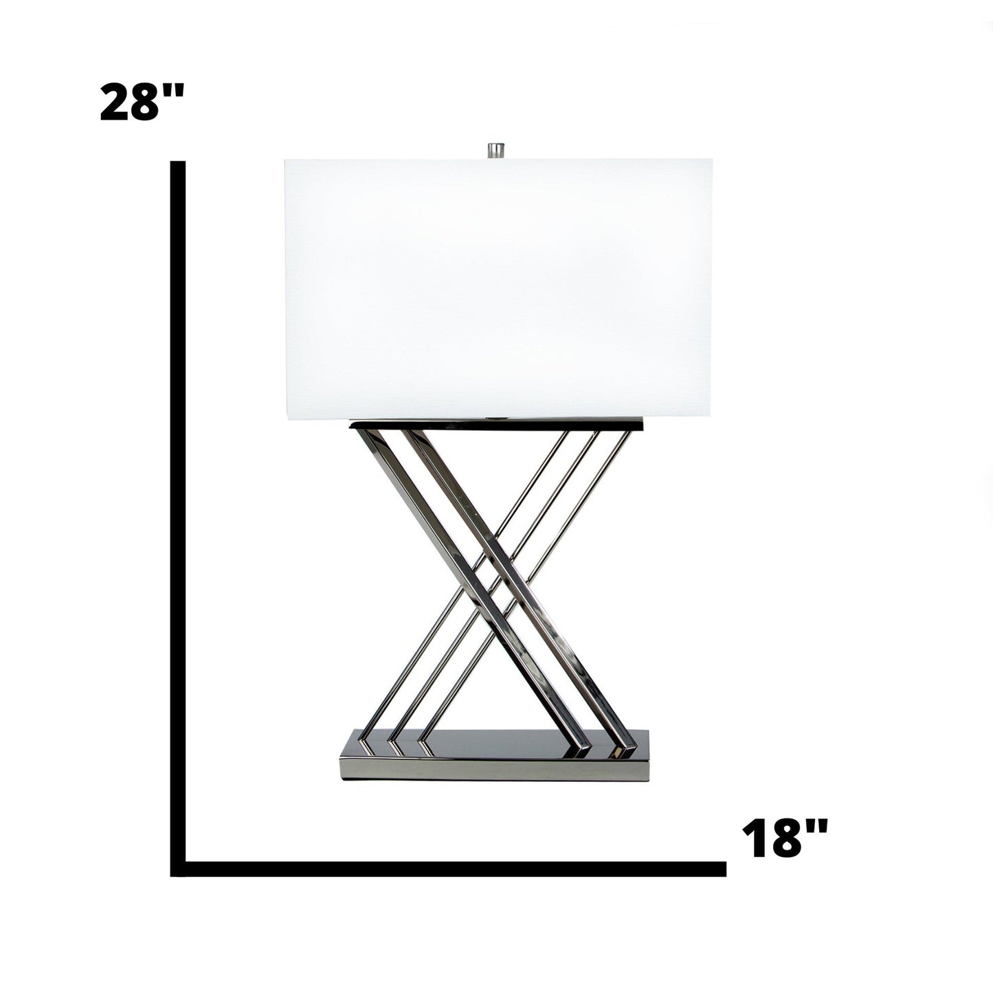 Finesse Decor Chrome Finish 1-Light Table Lamp