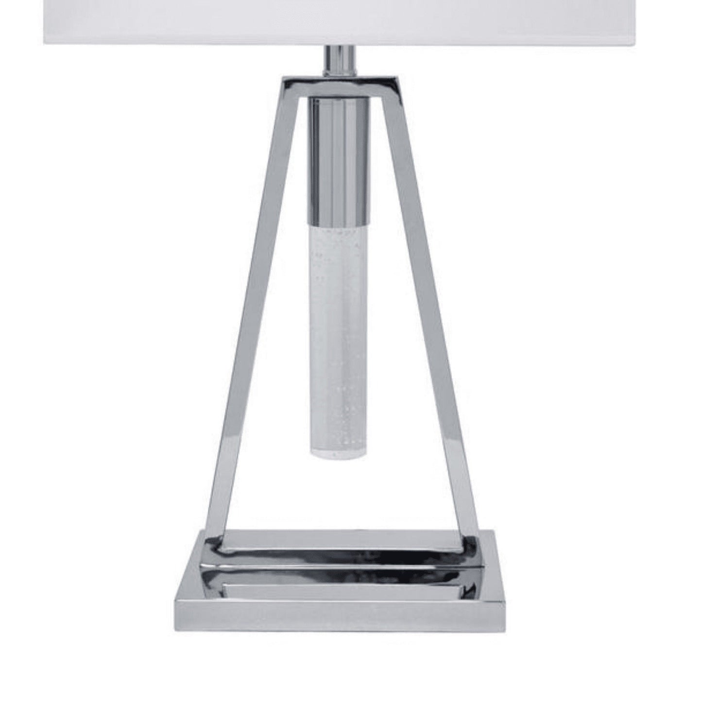 Finesse Decor Chrome Finish 1-Light Table Lamp With Crystal Tube