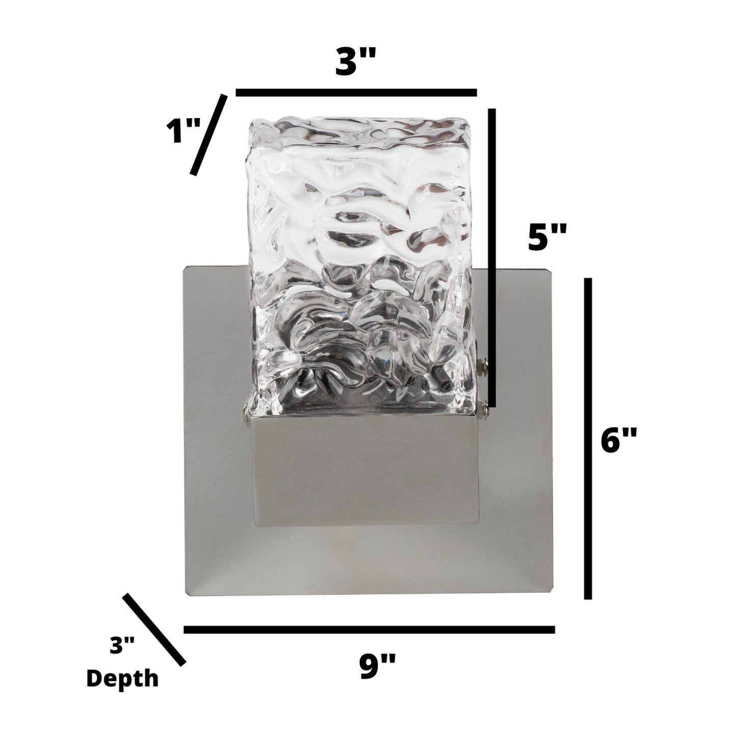 Finesse Decor Crystal 9" Chrome Finish 1-Light Wall Lamp