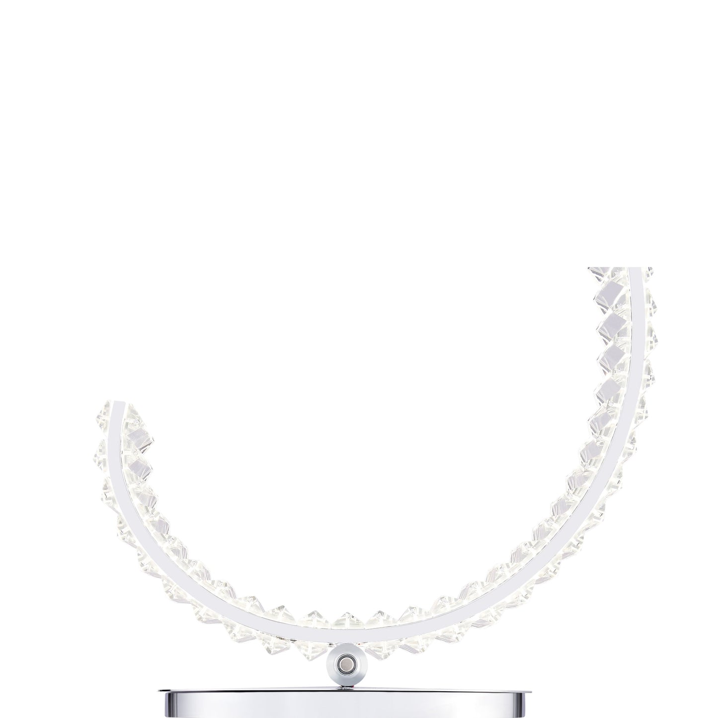 Finesse Decor Grace 6" W x 27" H Chrome and Crystal Finish 1-Light LED Strip Table Lamp