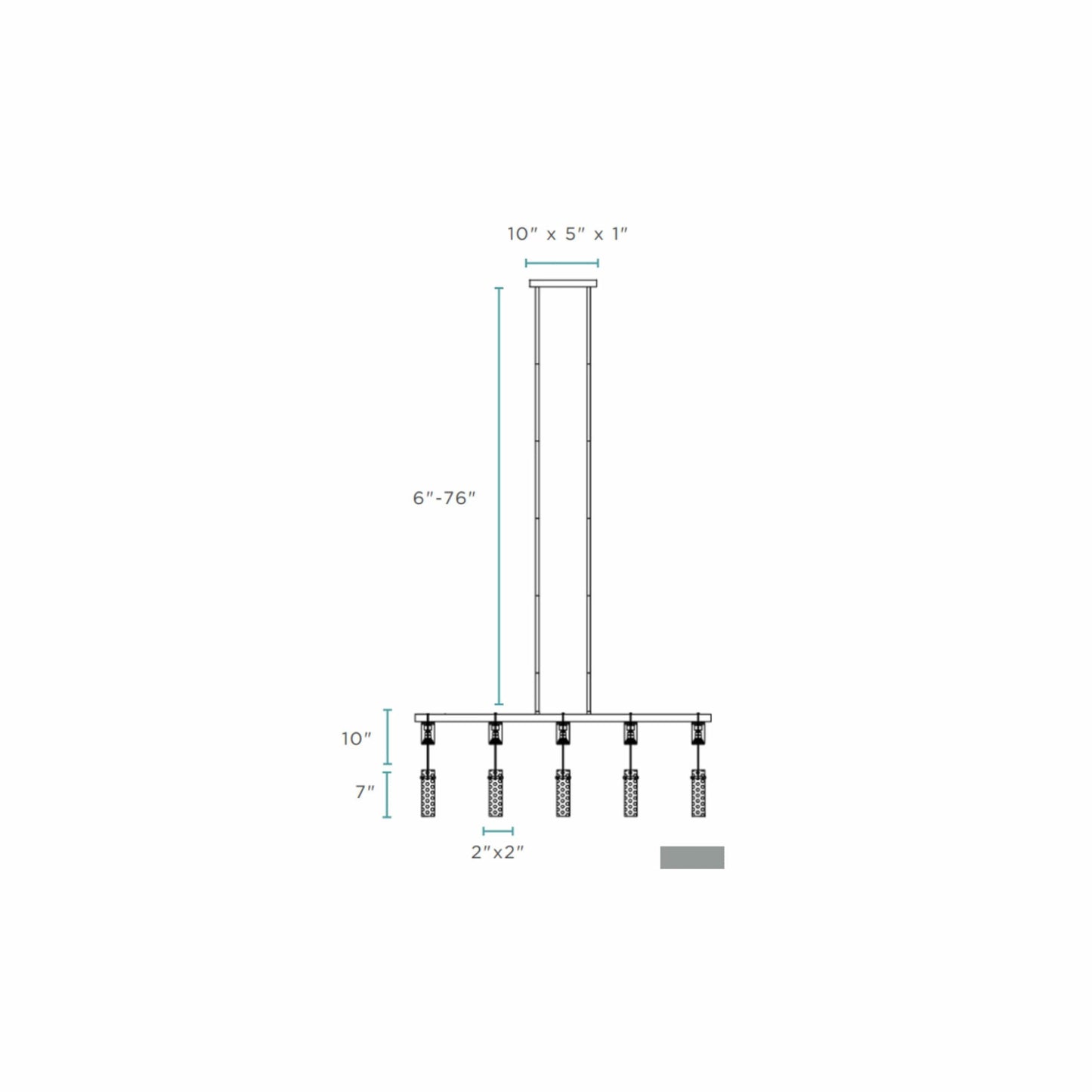 Finesse Decor Harmony 45" L x 21" H Chrome Finish 5-Light LED Chandelier