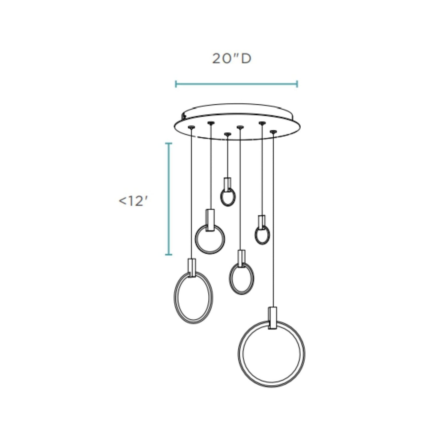 Finesse Decor Hong Kong 20" Chrome Finish 6-Light LED Chandelier
