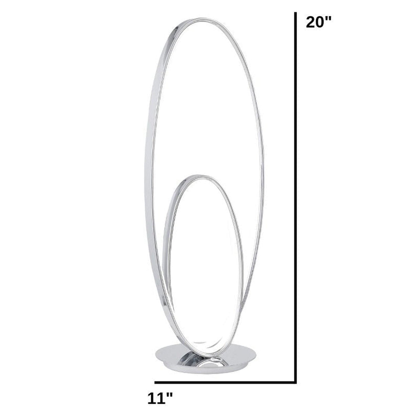 Finesse Decor Milan 7" W x 20" H Chrome Finish 2-Light LED Strip Table Lamp