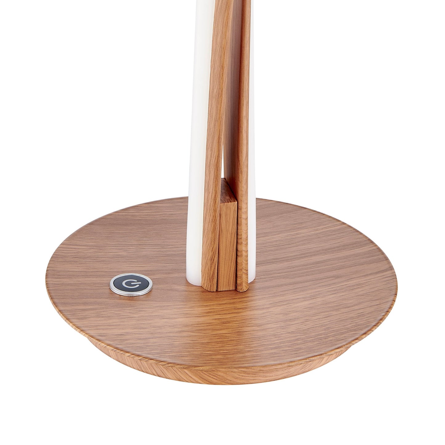 Finesse Decor Munich 17" W x 19" H Brown Wood Finish 2-Light LED Strip Table Lamp With Touch Dimmer