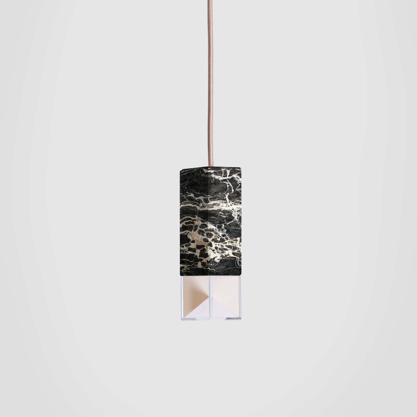 Formaminima Lamp/One 6-Light Black & Gold Marble & Crystal Glass Chandelier