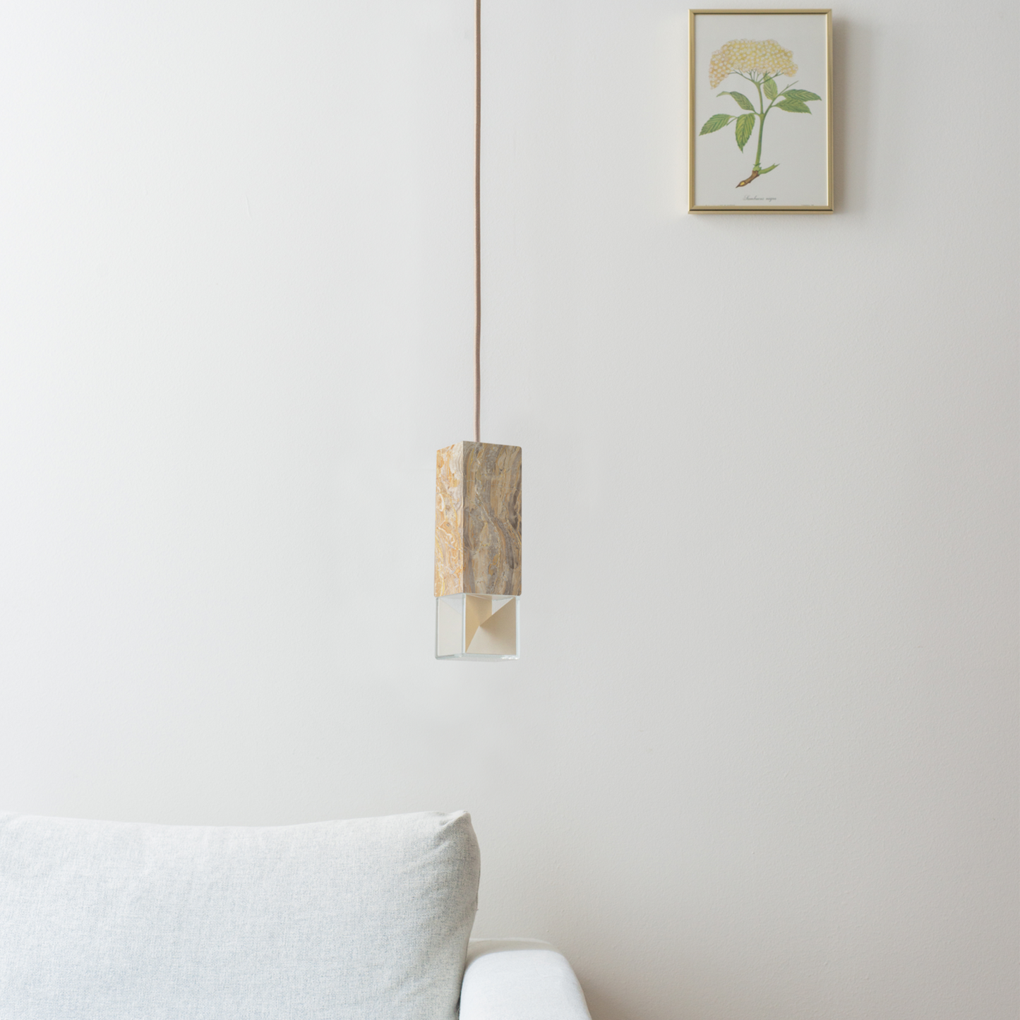 Formaminima Lamp/One Limited Revamp 02 Edition Solid Marble & Crystal Glass Pendant Lamp