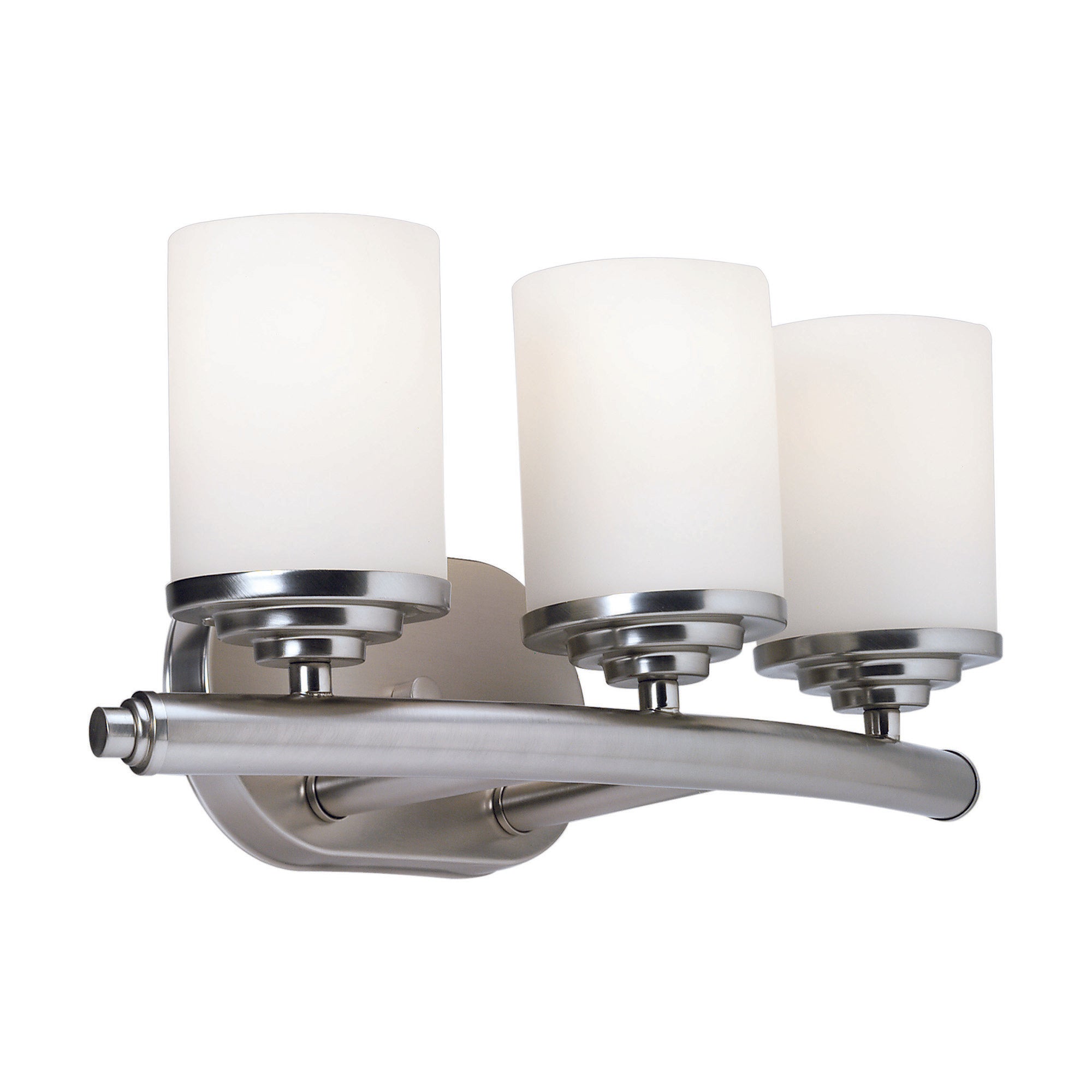 Forte Lighting Ames 18" 3-Light Steel Brushed Nickel Bath Bar With Sat ...