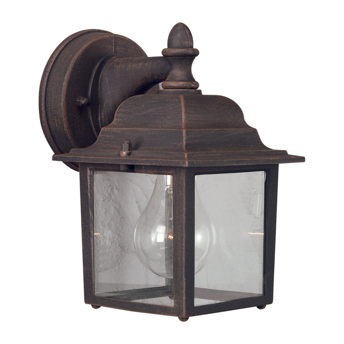 Forte Lighting Bev 5" 1-Light Steel Outdoor Wall Light In Painted Rust Finish