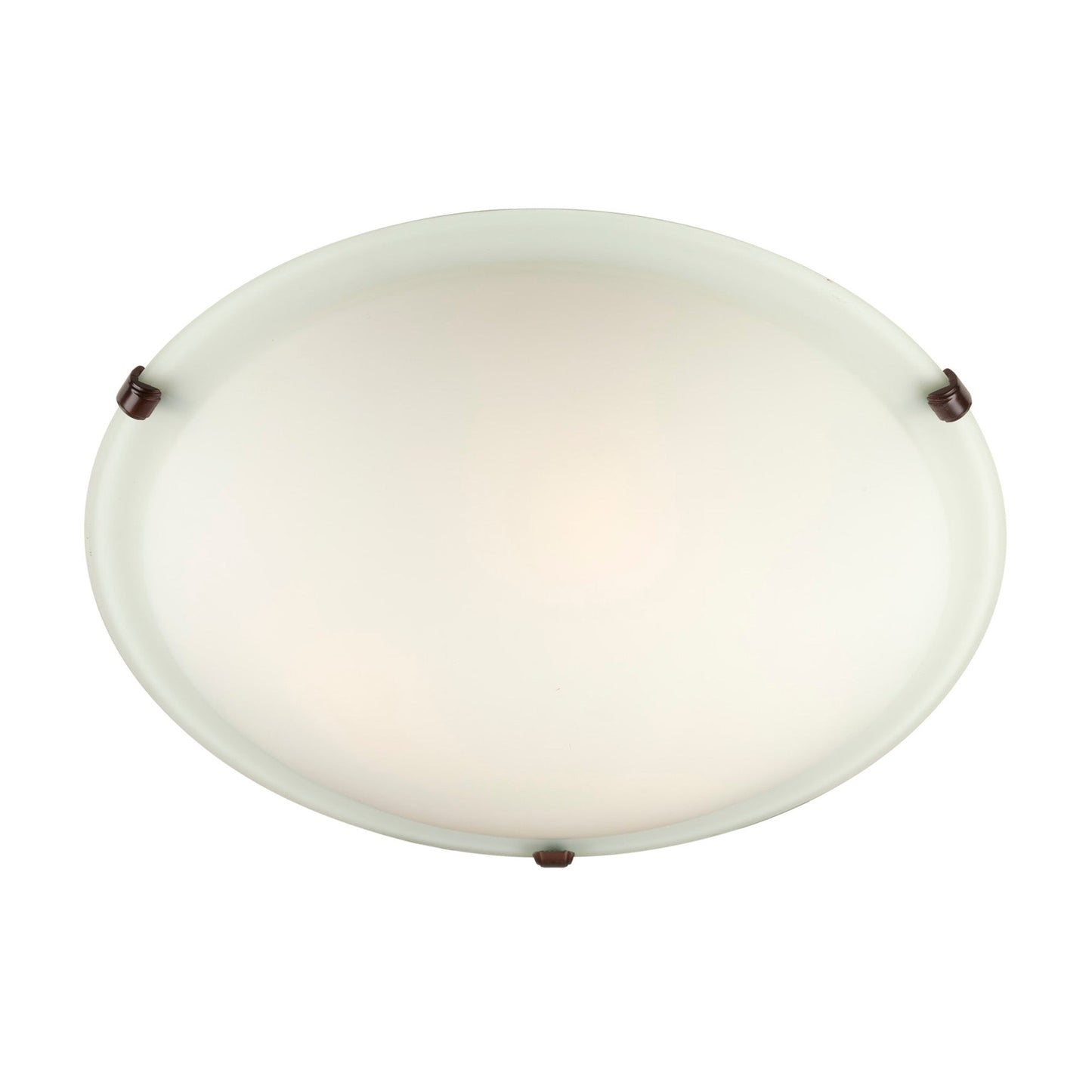 Forte Lighting Cirrus 16" 3-Light Steel Antique Bronze Flush Mount With White Glass Shade