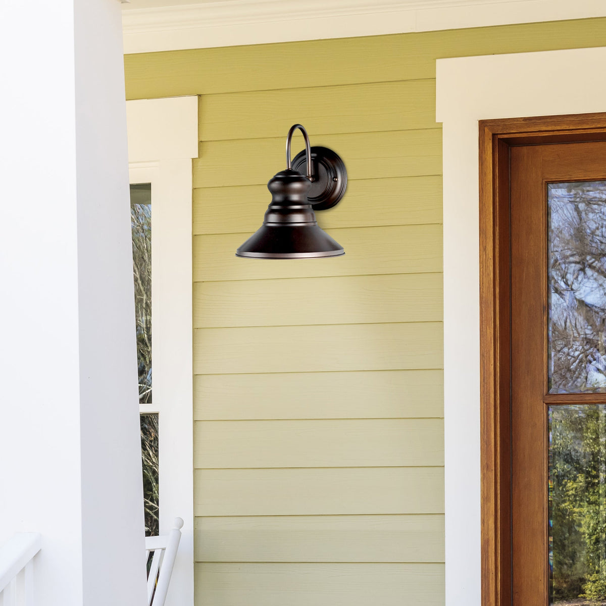 Forte Lighting Colfax 8" Steel Antique Bronze Outdoor Dark Sky Wall Light With Metal Shade